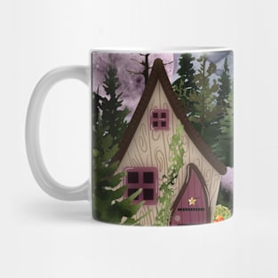 Dark Cottage: A full moon with bats and fox Mug